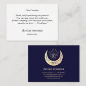 Derde Eye Gold Moon Klant Dank je Boho Informatiekaartje (Voorkant / Achterkant)