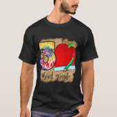 Derde graad leraar apple hartliefde kleurtoon t-shirt (Voorkant)