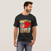 Derde graad leraar apple hartliefde kleurtoon t-shirt (Voorkant volledig)