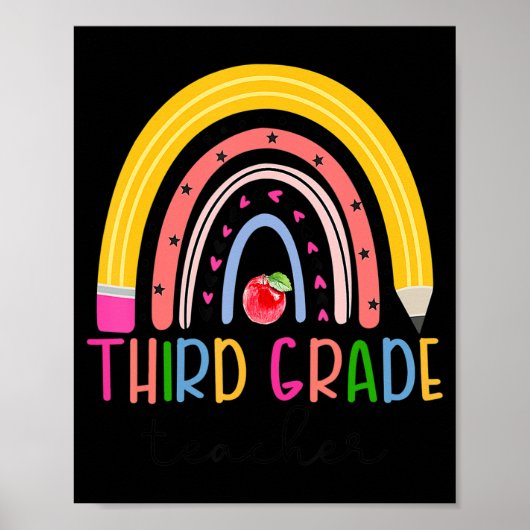 Derde graad leraar regenboogleraar terug naar scho poster (Voorkant)