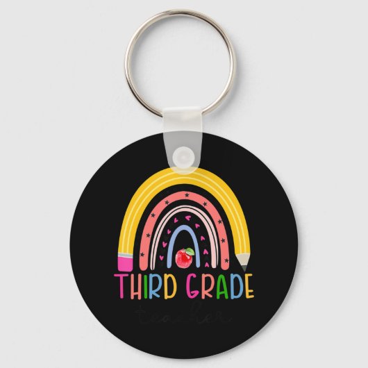 Derde graad leraar regenboogleraar terug naar scho sleutelhanger (Voorkant)