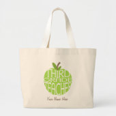 Derde graad lerarenzak - groene appel grote tote bag (Voorkant)