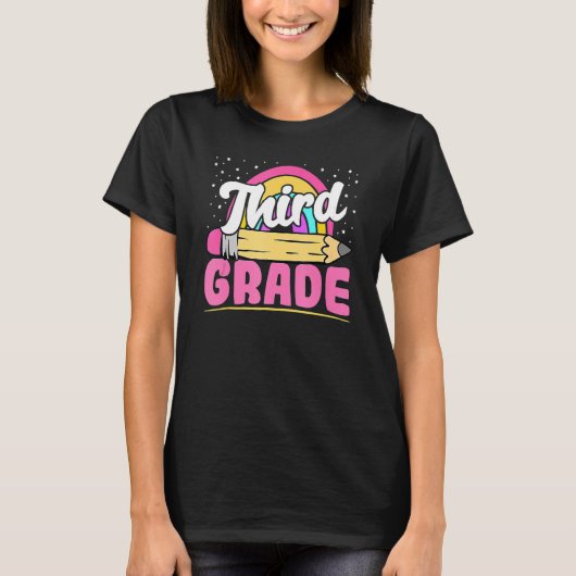 Derde graad Potlood Eerste dag Terug naar schoolpi T-shirt (Voorkant)