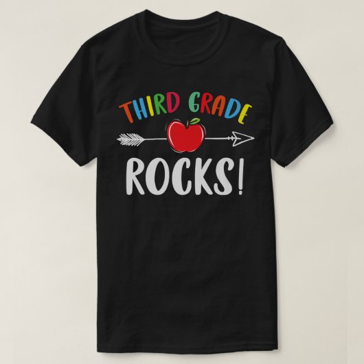 Derde graad Rocks Shirt Funny 3de graad terug naar (Design voorkant)