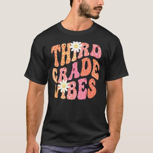 Derde herfst VIBES MET DERDE GRAD Retro 3rd Gr Her T-shirt (Voorkant)