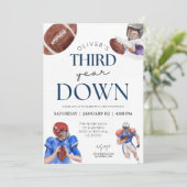 Derde jaar na football thema derde verjaardag kaart (Staand voorkant)