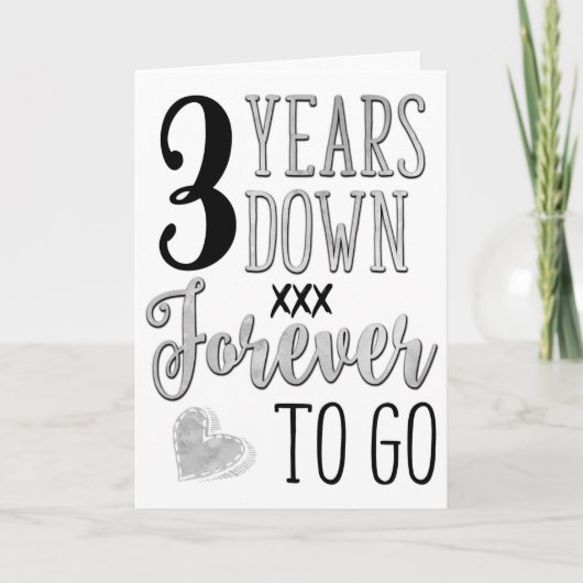 Derde Jubileum, 3de, 3 jaar terug voor altijd Kaart (Voorkant)