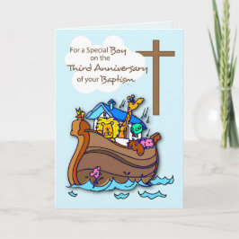 Derde Jubileum van Baptism Boy Noah's Ark Kaart