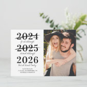 Derde keer geluk foto save the date (Staand voorkant)