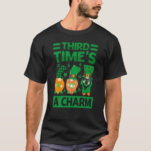 Derde keer is een charme St Patrick's Day Irish T-shirt (Voorkant)