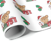 Derde kerstcadeautjes winterdieren Deer Wrapping P Cadeaupapier (Rol Hoek)