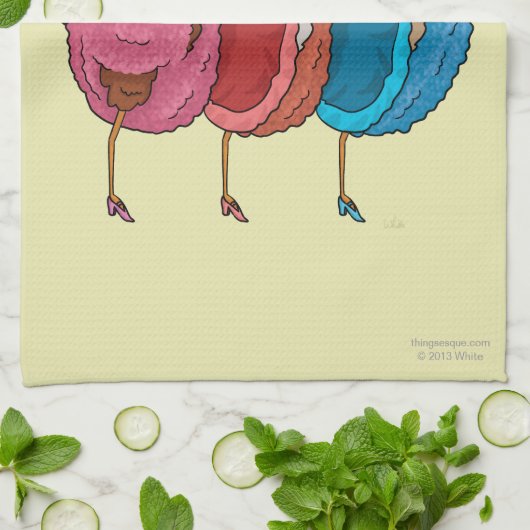 Derde kerstdag (3 Franse hennen) Keukenhanddoek (Gevouwen)