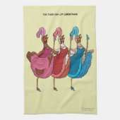 Derde kerstdag (3 Franse hennen) Keukenhanddoek (Verticaal)