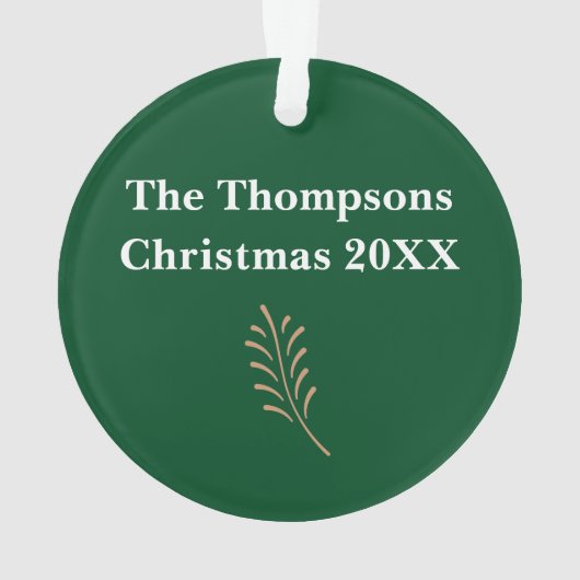 Derde kerstdag acrylornament Green Ornament (achterkant)