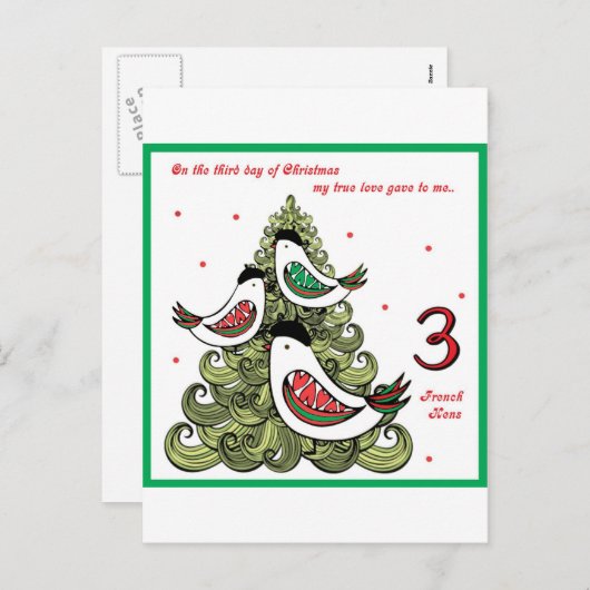 Derde kerstdag feestdagenkaart (Voorkant / Achterkant)