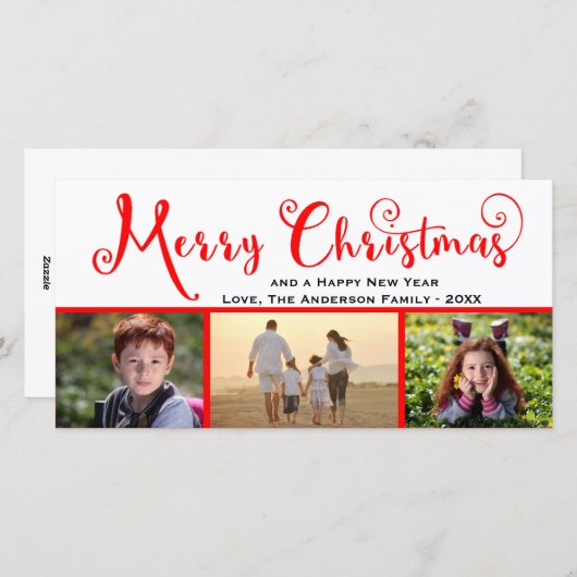 Derde kerstfeest-fotoscript - Fotokaart Feestdagenkaart (Voorkant / Achterkant)