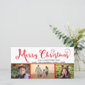 Derde kerstfeest-fotoscript - Fotokaart Feestdagenkaart (Staand voorkant)