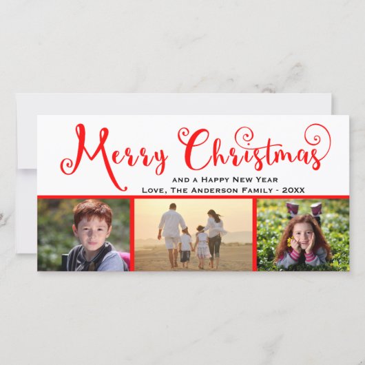 Derde kerstfeest-fotoscript - Fotokaart Feestdagenkaart (Voorkant)