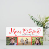 Derde kerstfeest-fotoscript - Fotokaart Feestdagenkaart (Staand voorkant)