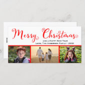 Derde kerstfeest-fotoscript - Fotokaart Feestdagenkaart (Voorkant / Achterkant)