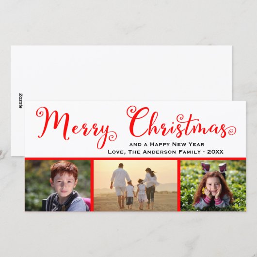 Derde kerstfeest-fotoscript - Fotokaart Feestdagenkaart (Voorkant / Achterkant)