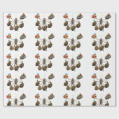 Derde kerstman met volle handen cadeaupapier (Vlak)