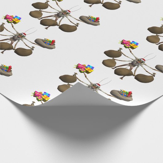 Derde kerstman met volle handen cadeaupapier (Hoek)