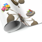 Derde kerstman met volle handen cadeaupapier (Rol Hoek)