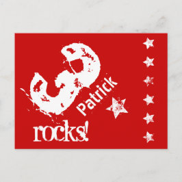 Derde KIDS Birthday Diagonal Design Grunge Stars Z Aankondigingskaart