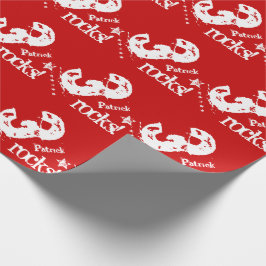Derde KIDS Birthday Diagonal Design Grunge Stars Z Cadeaupapier