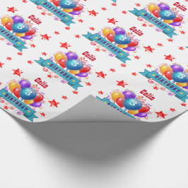 Derde KIDS Birthday Festive Colorful Balloons B10A Cadeaupapier