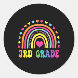 Derde klas 3e klas regenboogdocenten Kinder rug T Ronde Sticker
