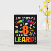 Derde klas eerste dag van school 8 jaar oud terug kaart (Gele Bloem)