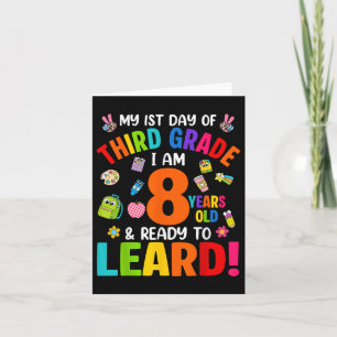 Derde klas eerste dag van school 8 jaar oud terug kaart