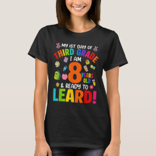 Derde klas eerste dag van school 8 jaar oud terug t-shirt