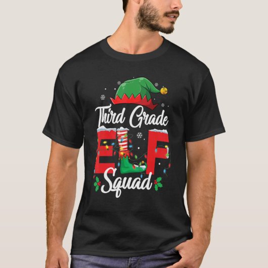 Derde klas Elf Squad 3de kerstleraar T-shirt (Voorkant)