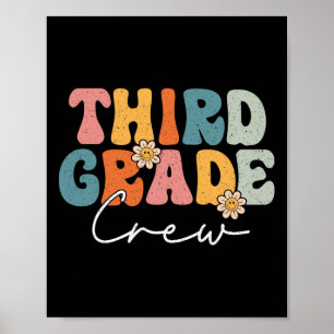 Derde klas groep terug naar school leraren student poster