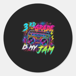 Derde klas is jam retro terug naar school leraar ronde sticker