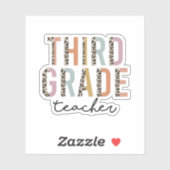 Derde klas leraar cadeau, 3e klas leraar sticker (Vel)