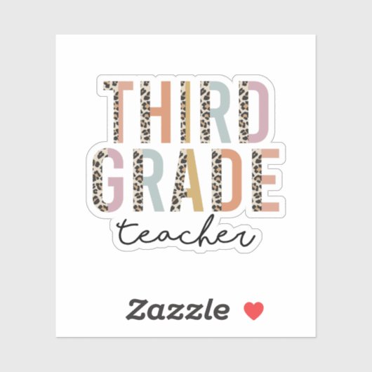 Derde klas leraar cadeau, 3e klas leraar sticker (Vel)