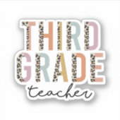 Derde klas leraar cadeau, 3e klas leraar sticker (Voorkant)
