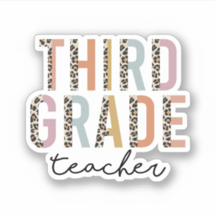 Derde klas leraar cadeau, 3e klas leraar sticker
