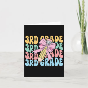 Derde klas leraar Coquette Pencil Bow Back T Kaart