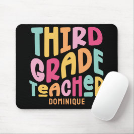 Derde klas leraar kleurrijke tekst muismat