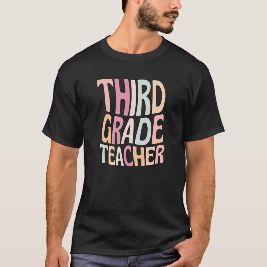 Derde klas leraar retro leraar 3e klas student t-shirt (Voorkant)