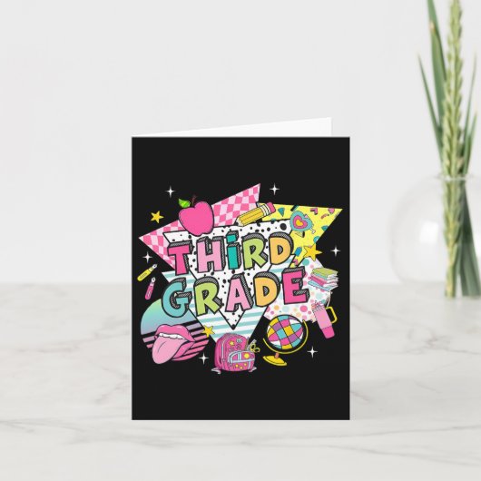 Derde klas leraar student terug naar school gelukk kaart (Voorkant)