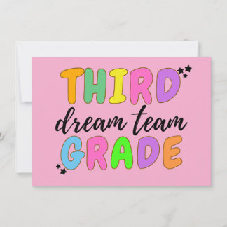 Derde klas leraar, Terug naar school, leraar team Bedankkaart