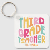 Derde klas leraar waardering kleurrijk sleutelhanger (Voorkant)