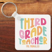 Derde klas leraar waardering kleurrijk sleutelhanger (Voorkant)