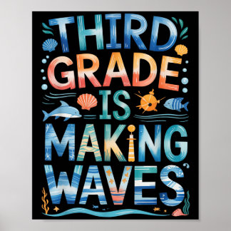Derde klas maakt golven terug naar school Kinder A Poster